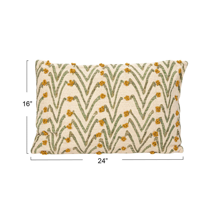 Abstract Patterned Green Lumbar Pillow