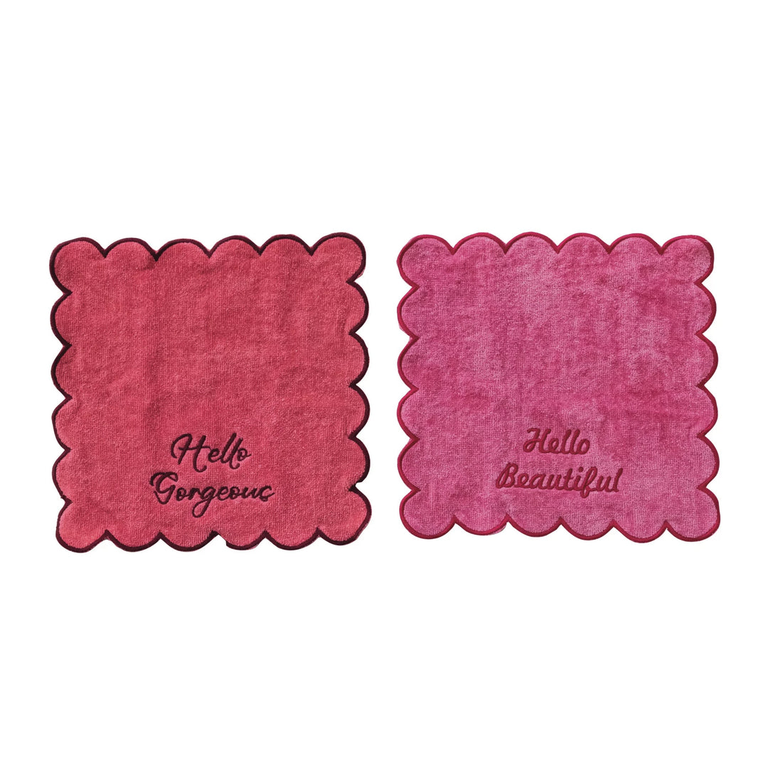 Hello Pink Terry Wash Cloth Set