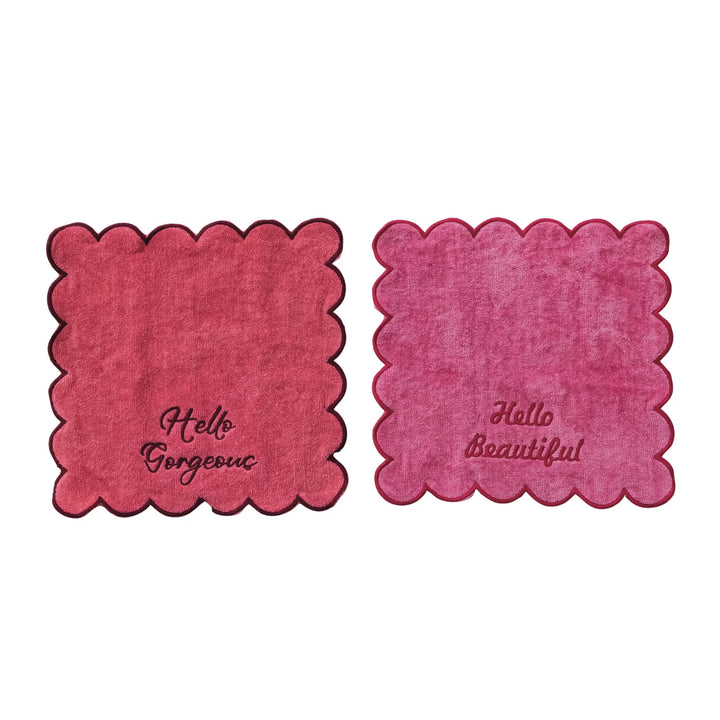 Hello Pink Terry Wash Cloth Set