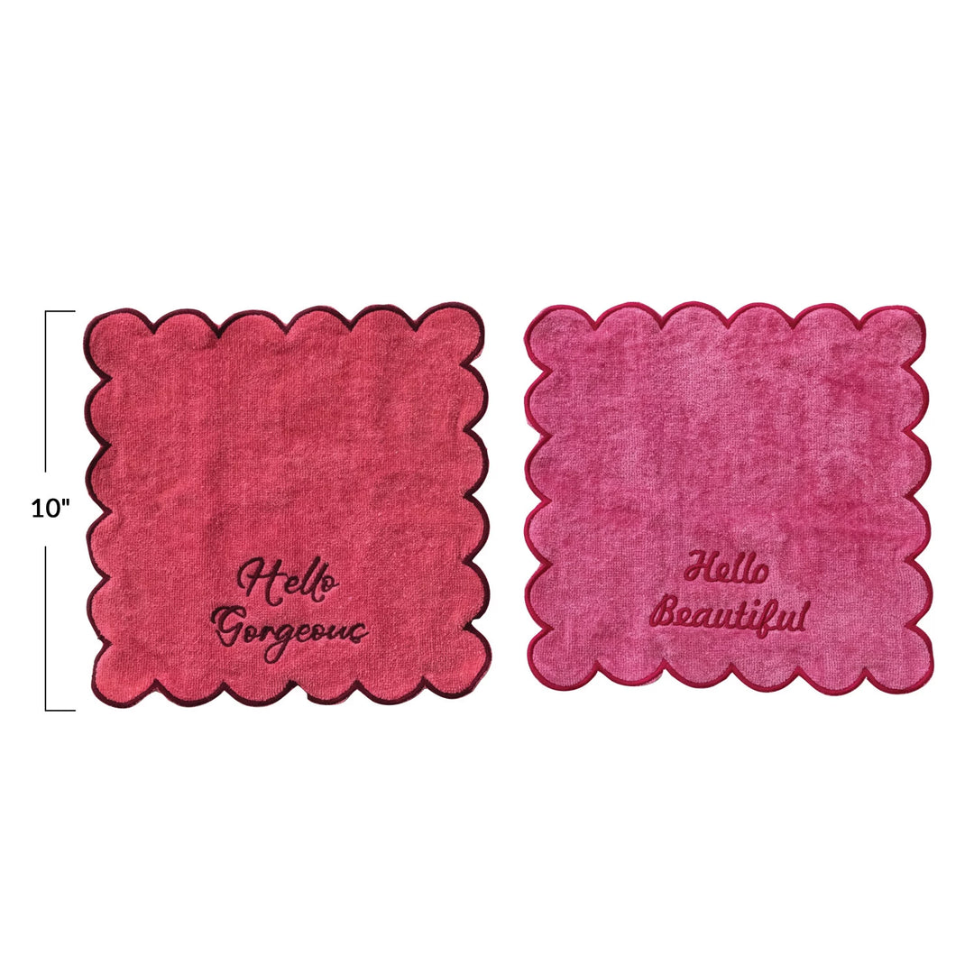 Hello Pink Terry Wash Cloth Set
