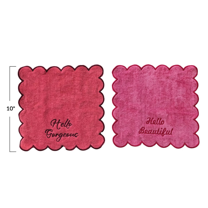 Hello Pink Terry Wash Cloth Set
