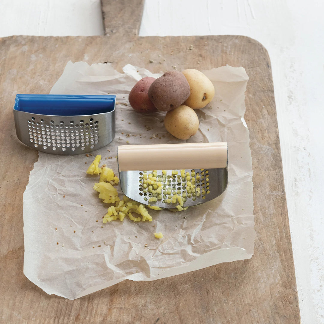Enameled Handle Garlic Press