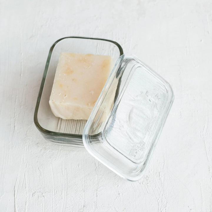Pressed Glass Cow Butter Dish