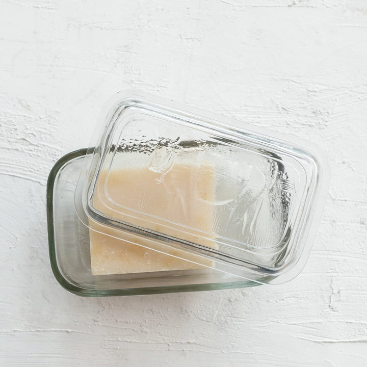 Pressed Glass Cow Butter Dish