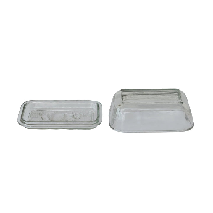 Pressed Glass Cow Butter Dish