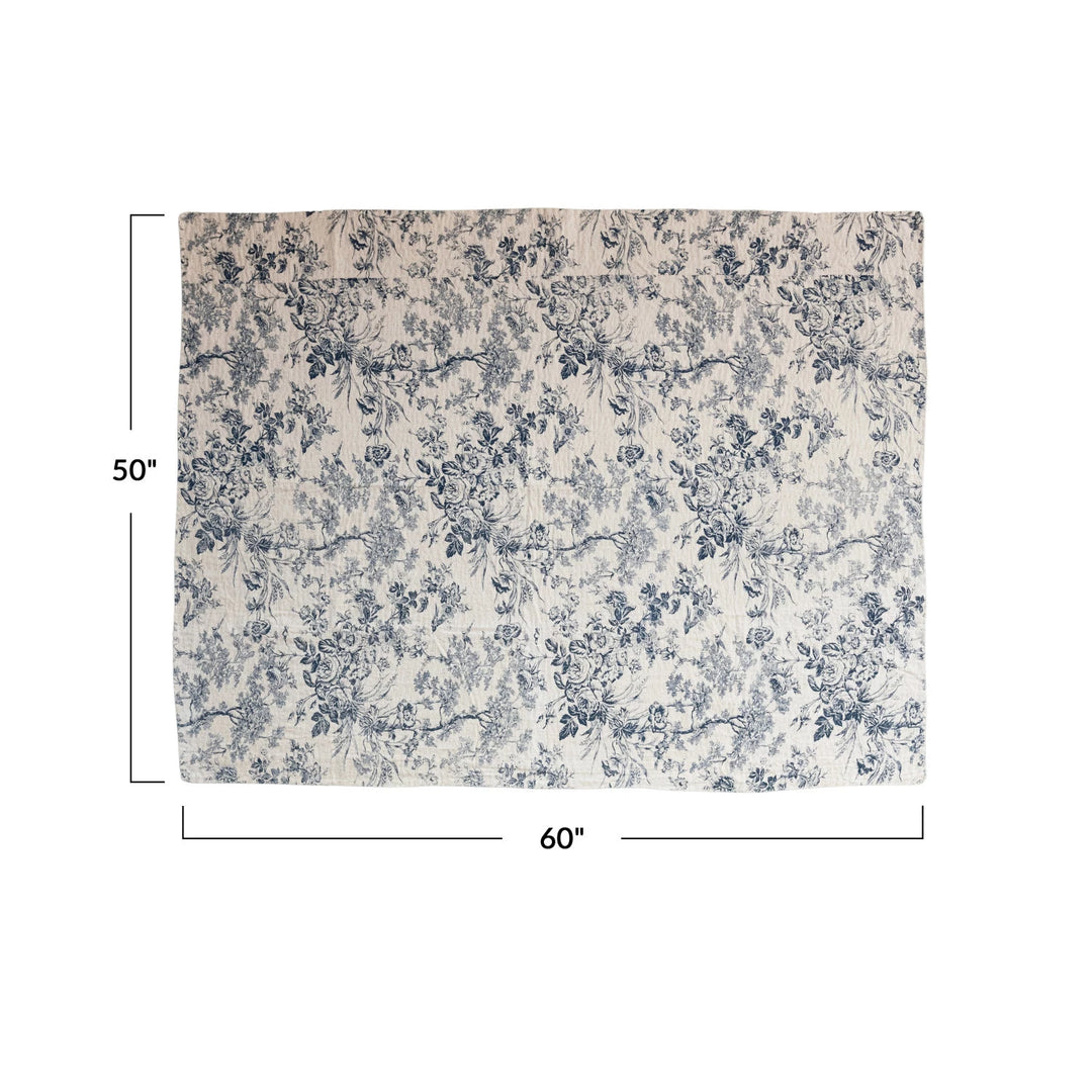 Chambray Toile Printed Throw
