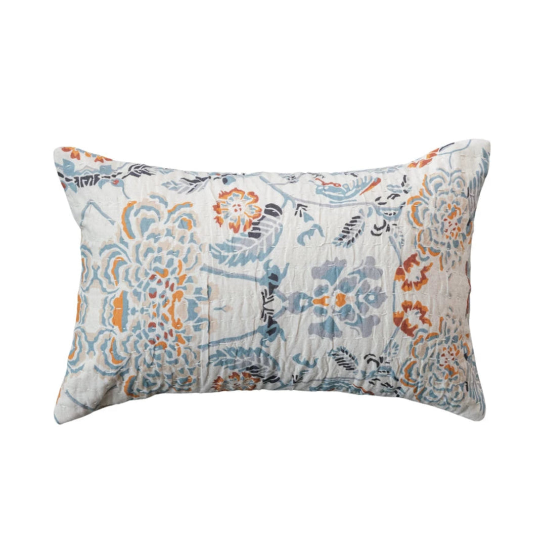 Floral Voile Lumbar Pillow