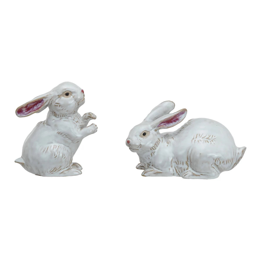 White Stoneware Glazed Rabbit