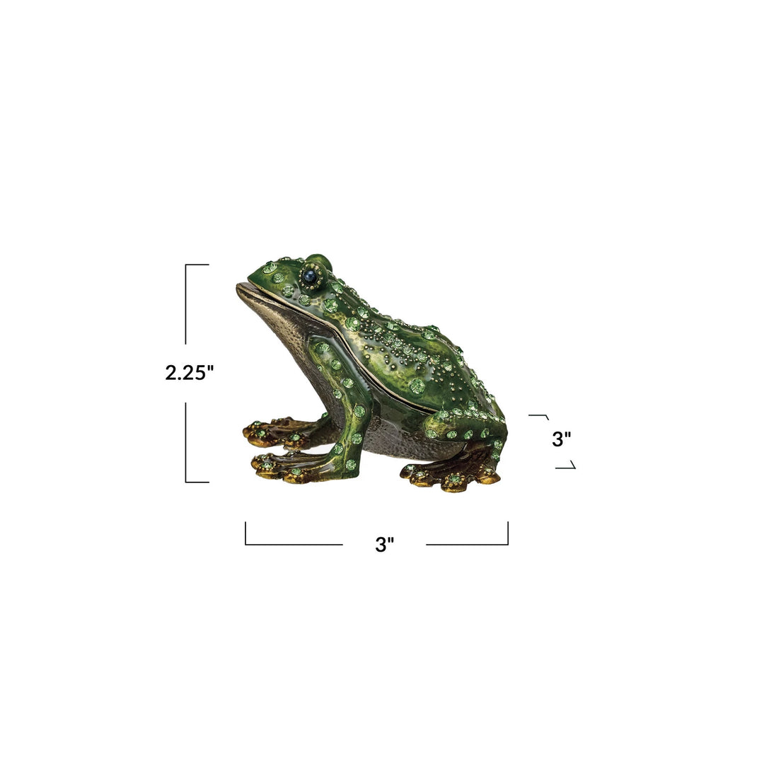 Jeweled Frog Trinket Box