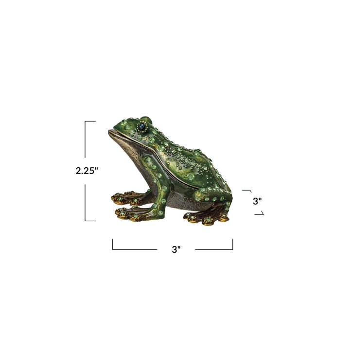 Jeweled Frog Trinket Box