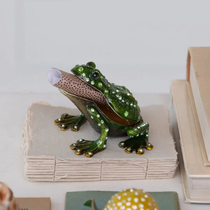 Jeweled Frog Trinket Box