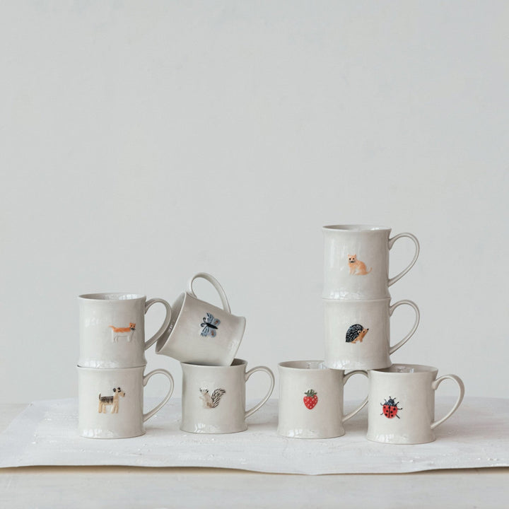 Stoneware Printed Mugs