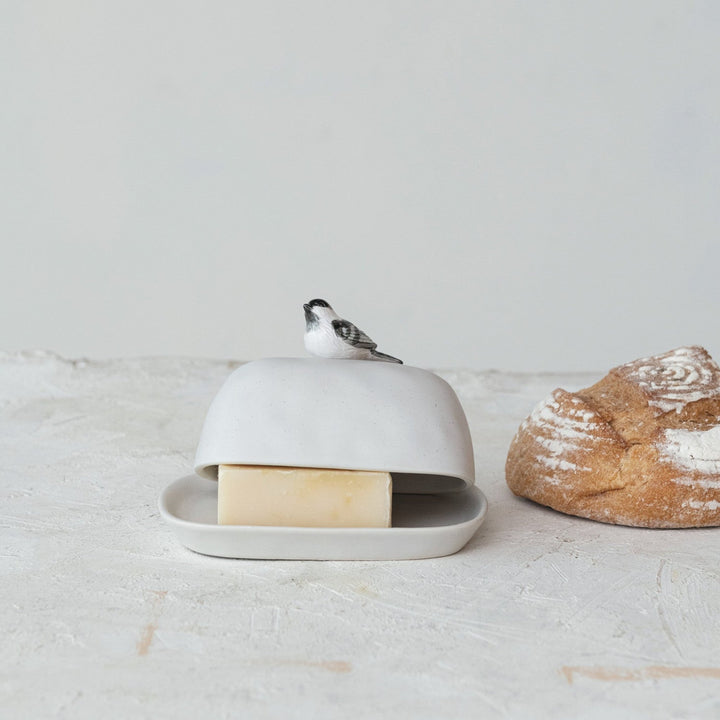 Butter Dish With Bird Handle