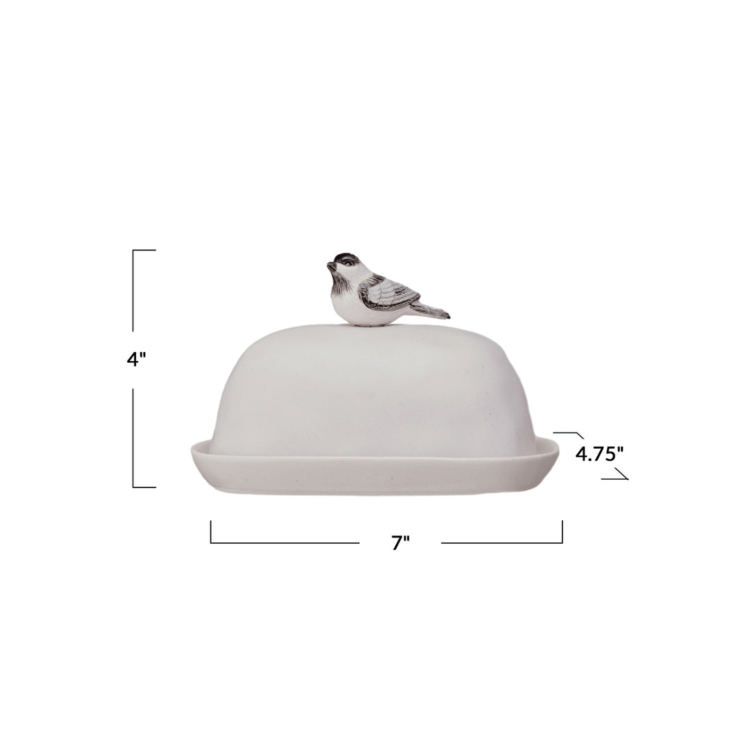 Butter Dish With Bird Handle