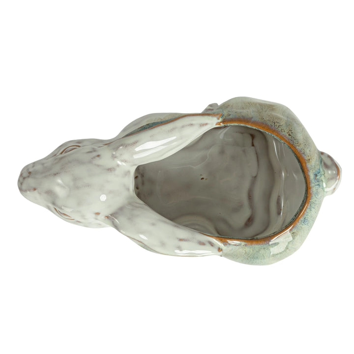 Reactive Glaze Stoneware Bunny Planter