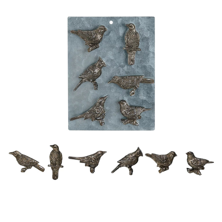 Pewter Bird Magnet Set