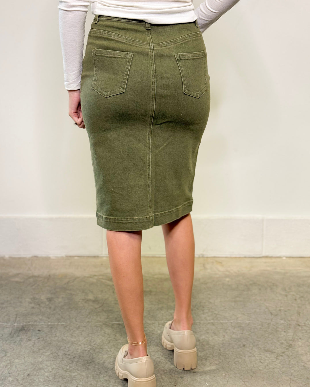 Leah Stretch Denim Skirt