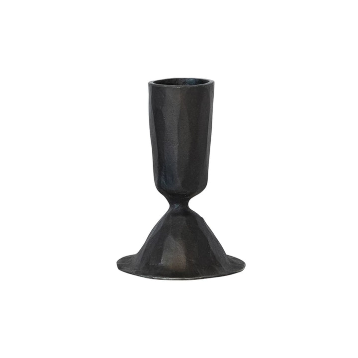 Rustic Cut Cast Iron Taper Holder