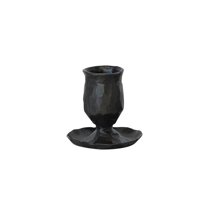 Rustic Cut Cast Iron Taper Holder