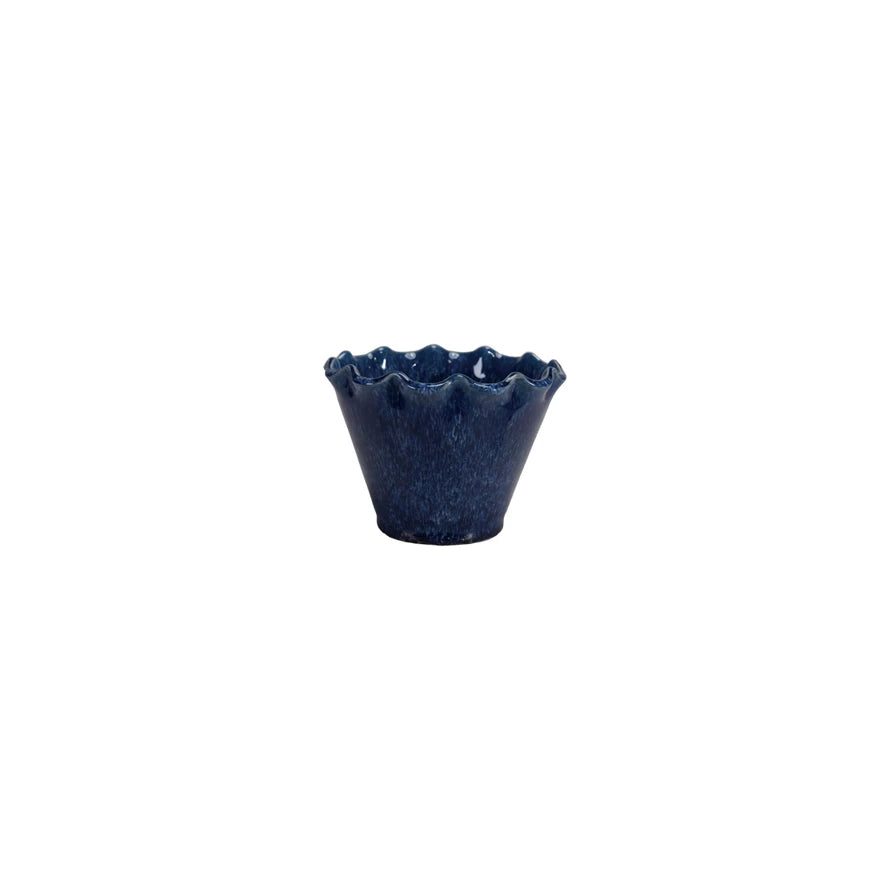 Royal Blue Ruffled Edge Planter