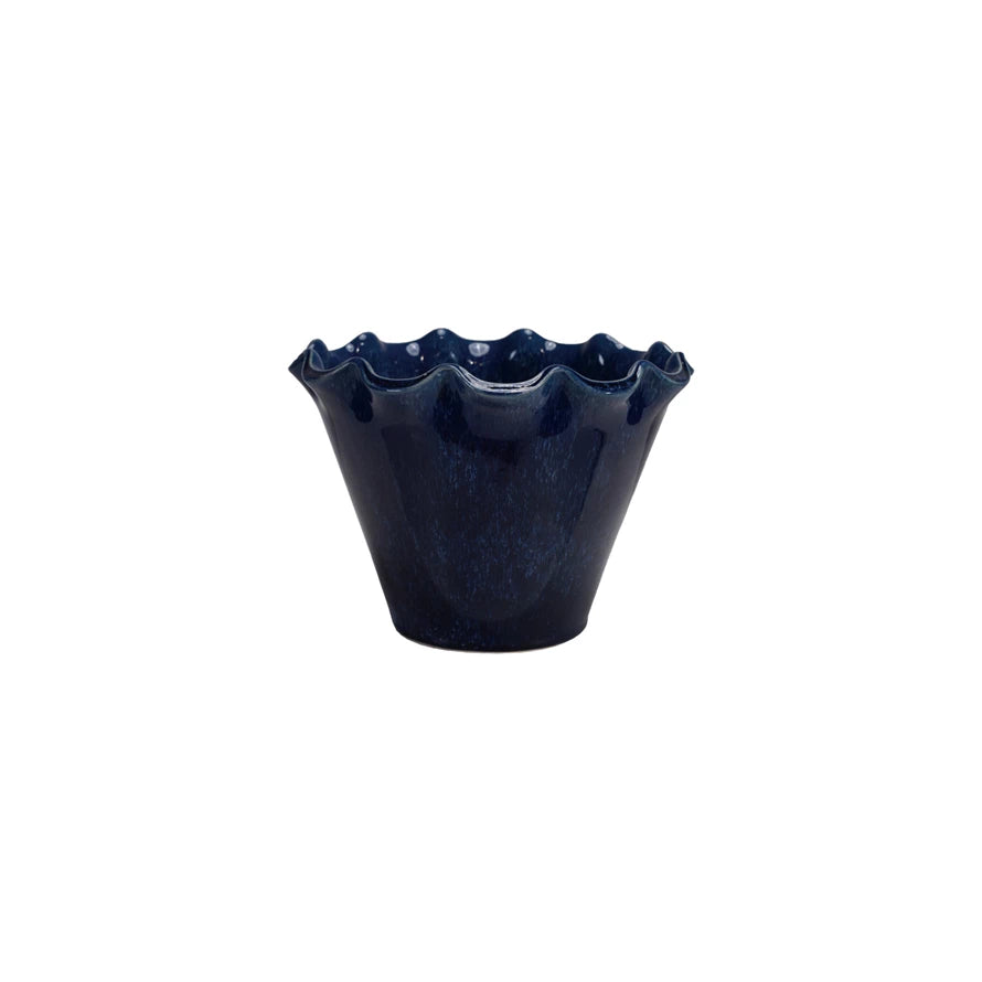 Royal Blue Ruffled Edge Planter