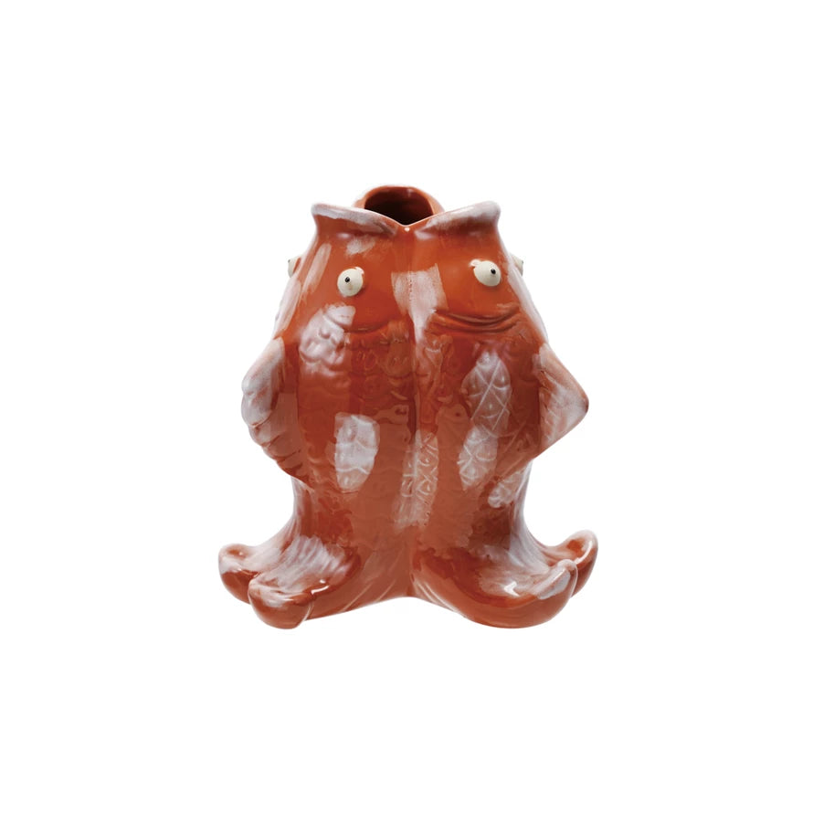 Stoneware Koi Fish Vase