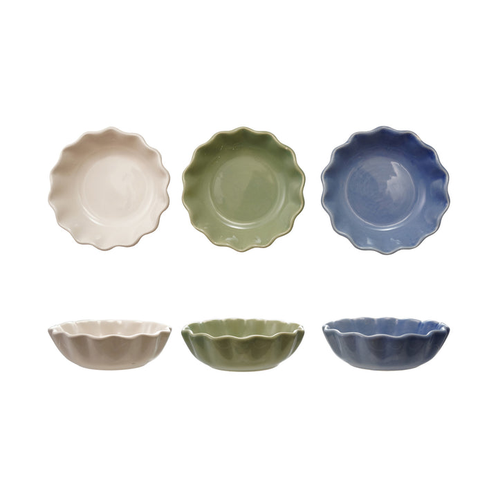 Mini Scalloped Stoneware Bowl