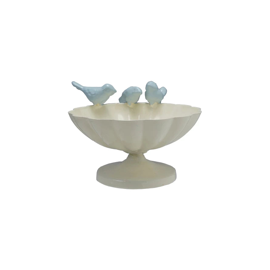 Blue Bird Footed Bowl