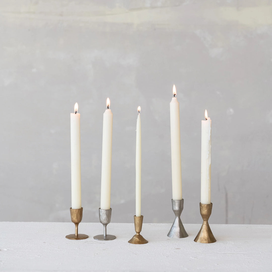 Antiqued Brass Iron Taper Holder