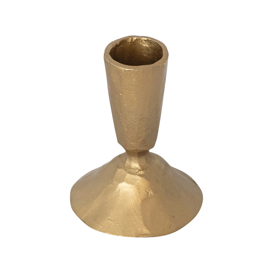 Antiqued Brass Iron Taper Holder