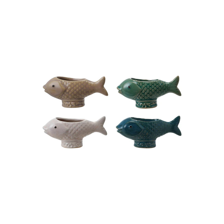 Stoneware Fish Toothpick Holder