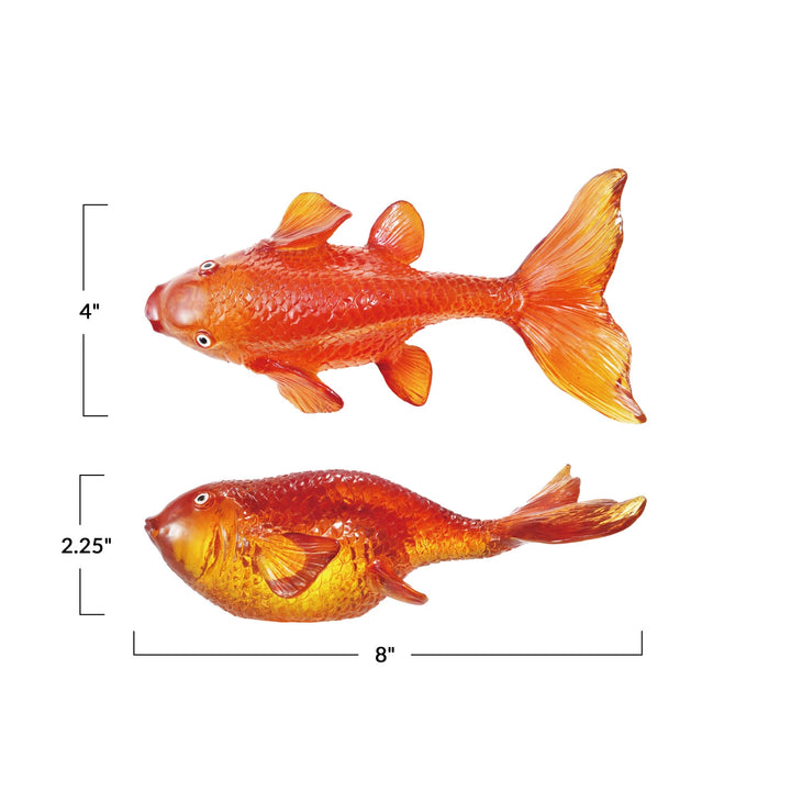 Transparent Resin Goldfish Figurine