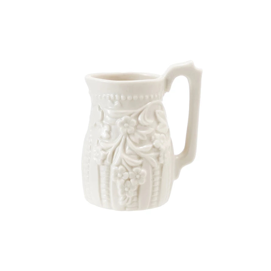 Embossed Vintage Reproduction Stoneware Creamer