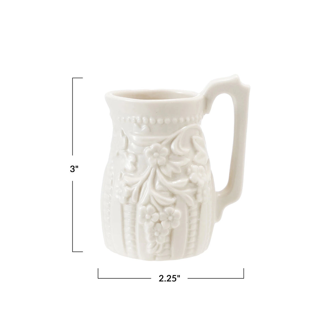 Embossed Vintage Reproduction Stoneware Creamer