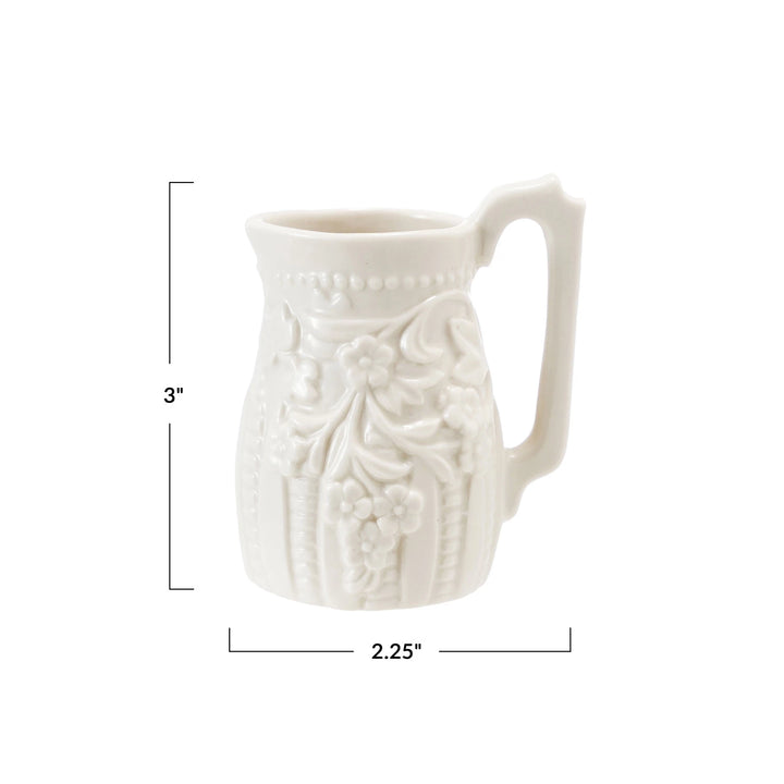 Embossed Vintage Reproduction Stoneware Creamer