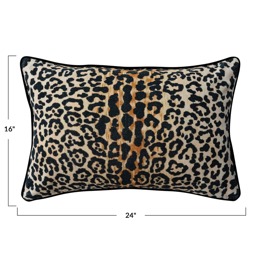 Leopard Print Velvet Accent Pillow