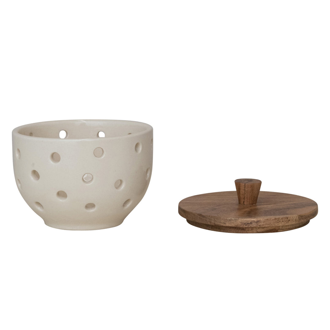 Stoneware Garlic & Onion Keeper