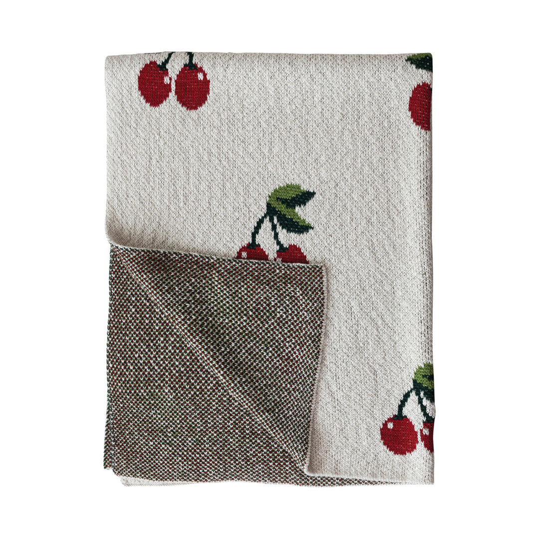 Cherry Knit Baby Blanket
