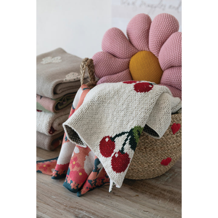 Cherry Knit Baby Blanket