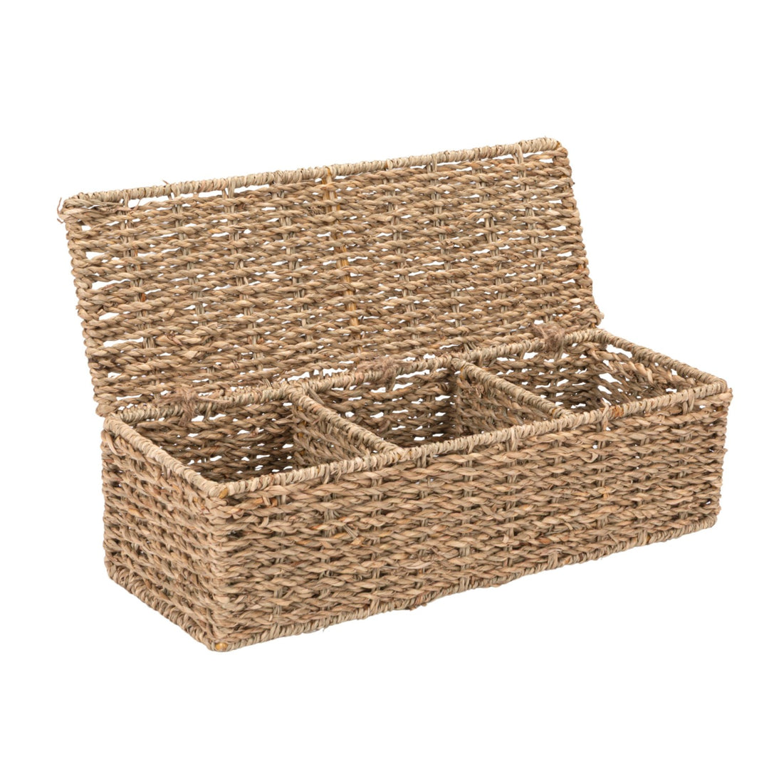 Woven Seagrass Organizer Basket