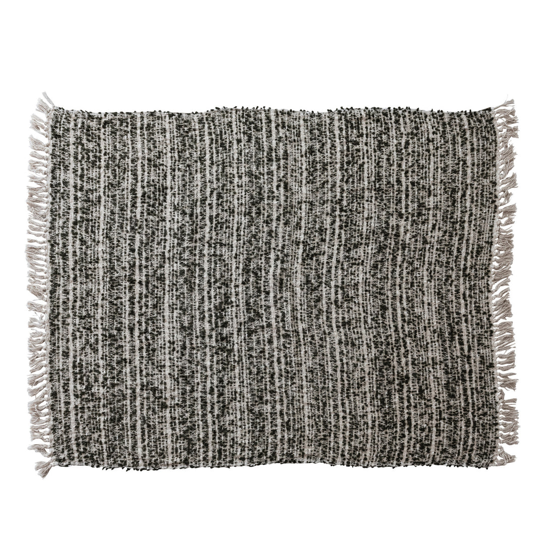 Woven Textured Fringed Throw