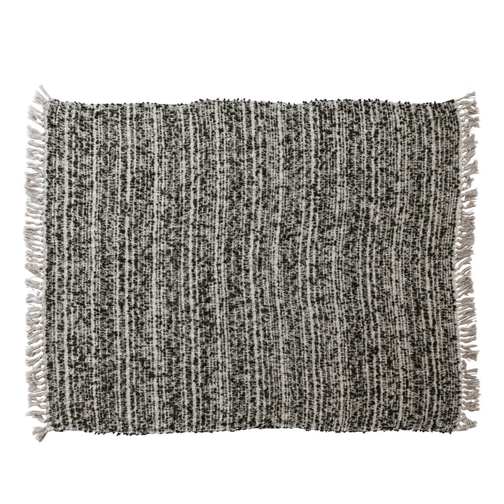 Woven Textured Fringed Throw