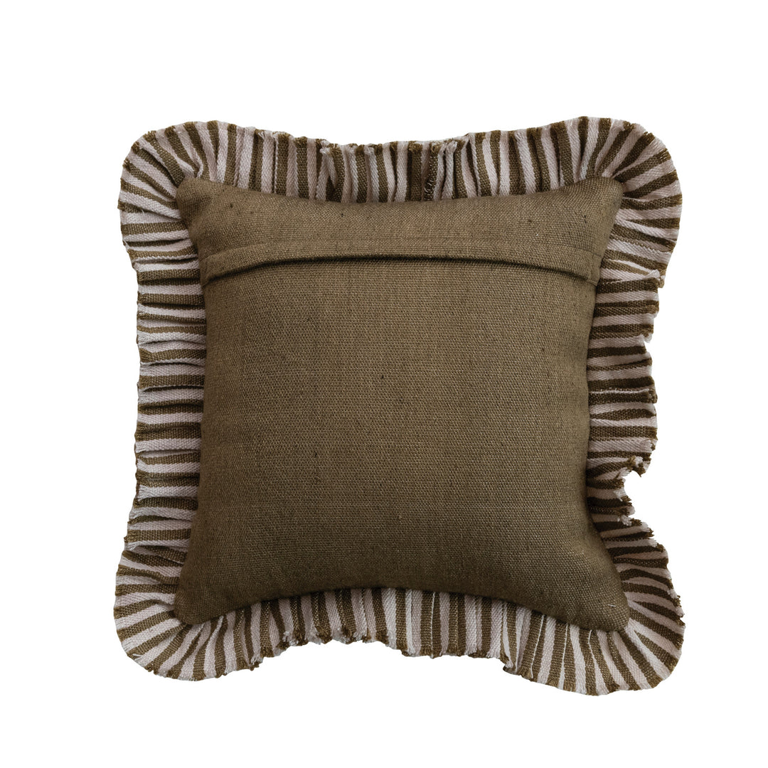 Ruffle Striped Indoor Outdoor Pillow