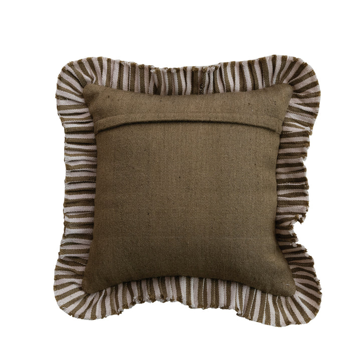 Ruffle Striped Indoor Outdoor Pillow