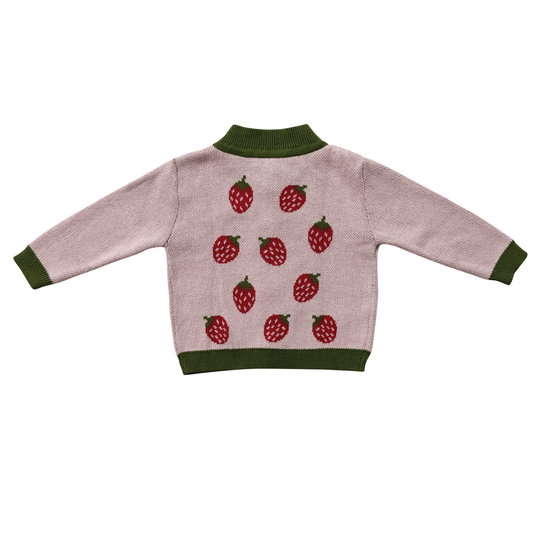 Strawberry Knit Baby Cardigan Sweater