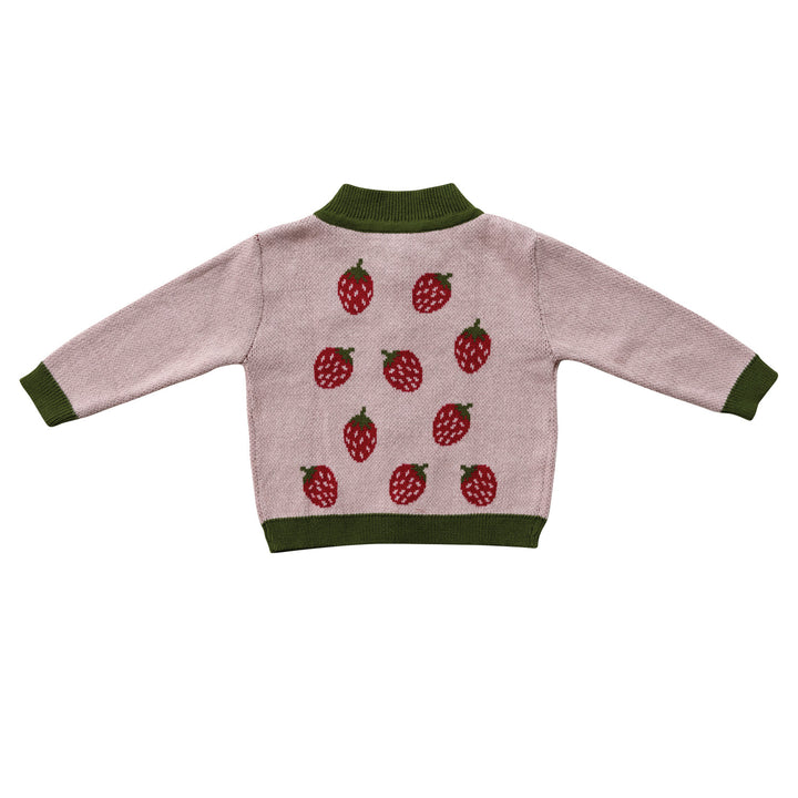 Strawberry Knit Baby Cardigan Sweater
