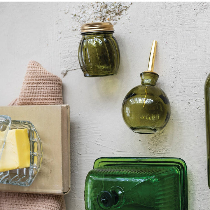 Olive Glass Spice Shaker