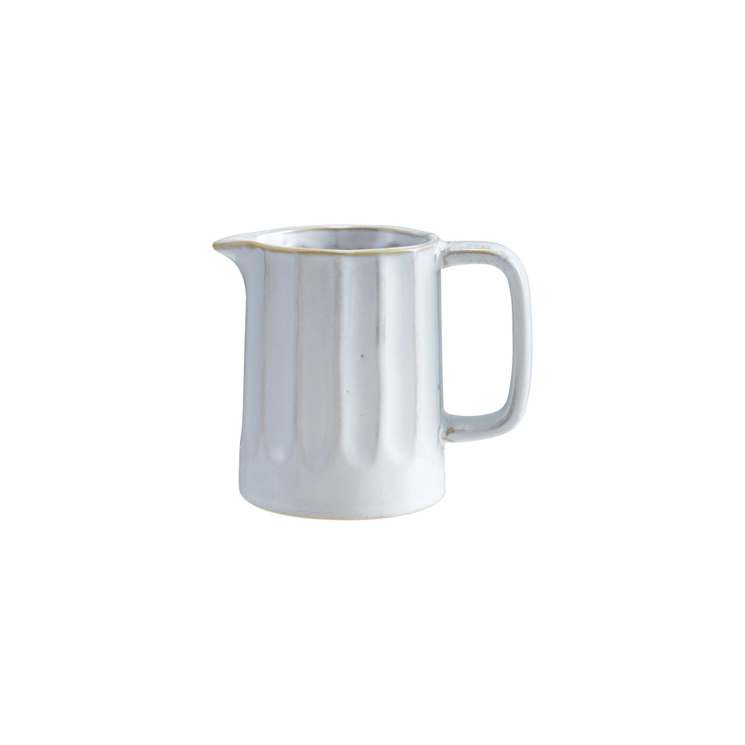 White Ribbed Stoneware Creamer