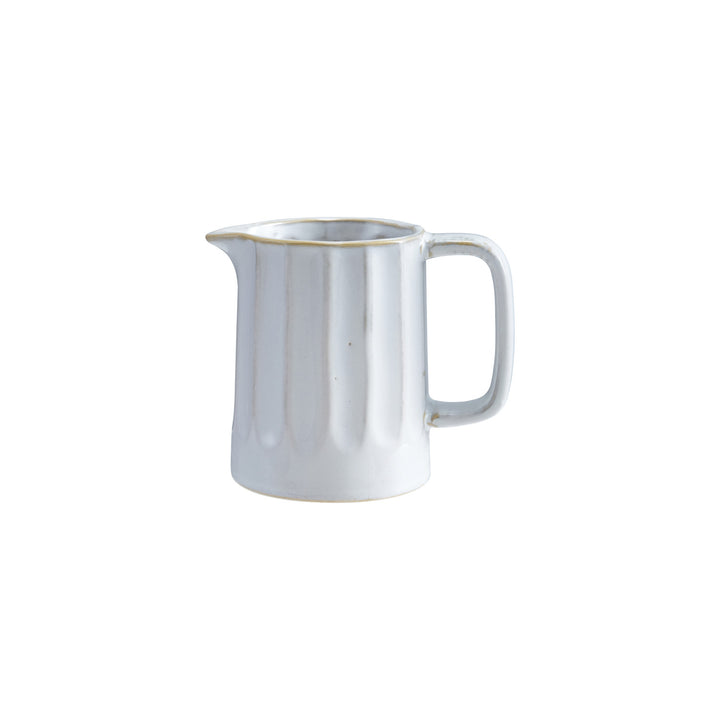 White Ribbed Stoneware Creamer