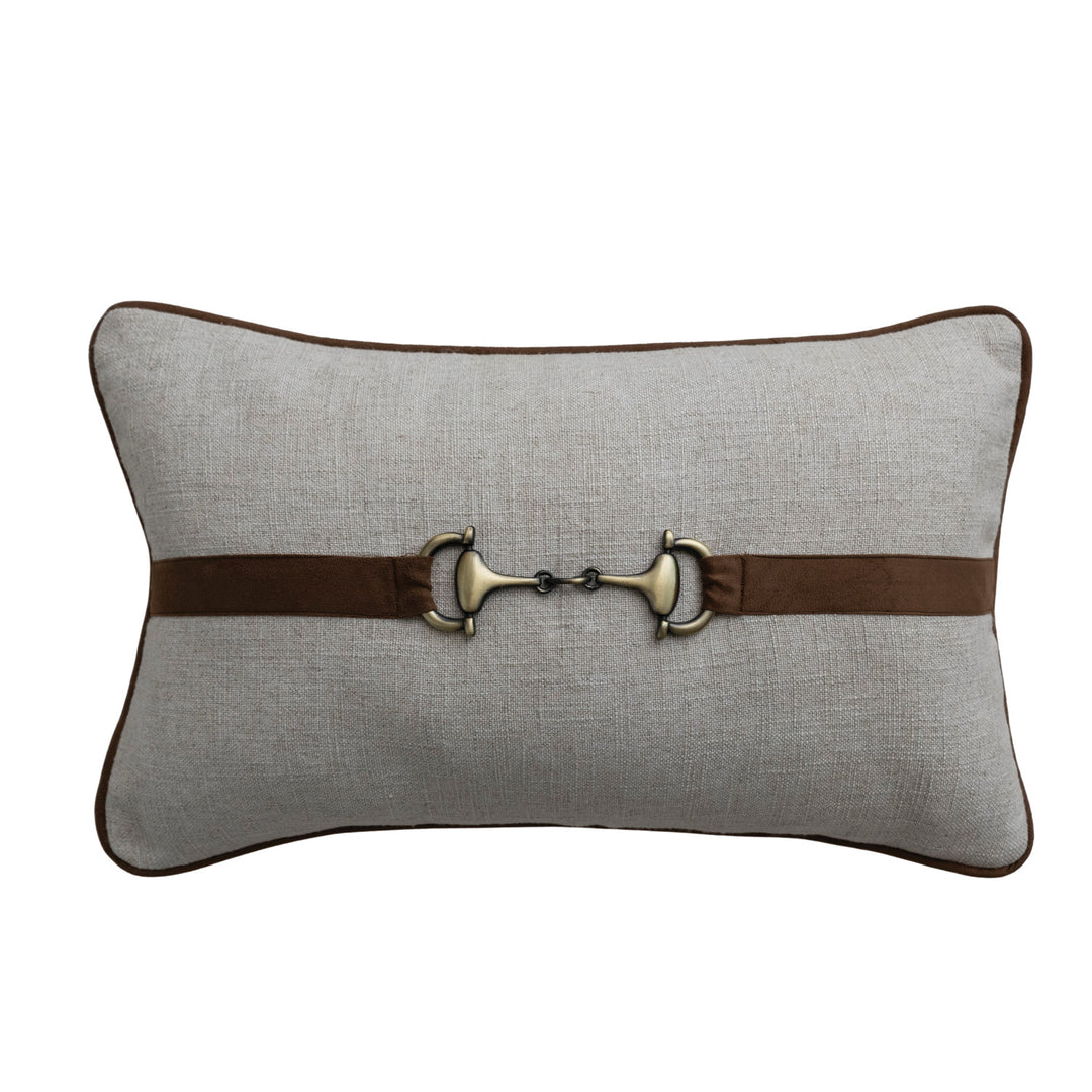 Equestrian Bit Linen Lumbar Pillow